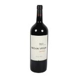 A Rioja Bega wine bottle, bottle is empty but sealed therefore likely to be a shop display or
