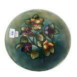 A Moorcroft Bougainvillea tube-lined plate, signed to the back, diameter 26cm Good overall