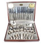 A Viners Dubarry Classic canteen of cutlery for 6 people, lacking 2 pieces, and a large silver