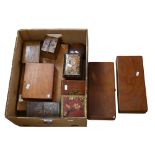 A quantity of Vintage wooden boxes and tins