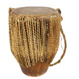 An African skin drum, height 32cm
