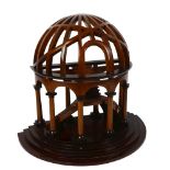 A large carved wood display stand in the form of an observatory, height 40cm