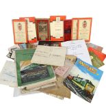 A quantity of stamps, Bartholomew's road maps, deeds and indentures, and 3 Wembley football tickets,