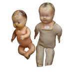 Italian composition doll with jointed limbs, and Reliable baby doll, 38cm