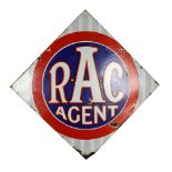 An RAC Agent lozenge-shaped double-sided enamel sign, 71 x 71cm In good overall condition, good