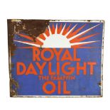 A Royal Daylight The Paraffin Oil double-sided enamel sign, 55cm x 47cm Overall colour is good