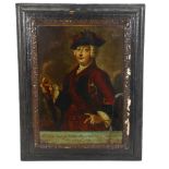 An Antique reverse picture on glass, depicting His Royal Highness William Augustus, Duke of