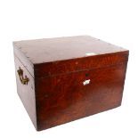 An Antique oak Army and Navy box, with drawer-fitted interior, length 45cm