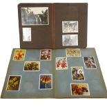 A Vintage family photograph album, and a cigarette card album (2)