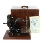 Willcox & Gibbs Antique sewing machine - dated 1883, serial no. A362673 - with original box and