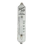 An enamel advertising thermometer, Stephens' Inks For All Temperatures, thermometer is missing and