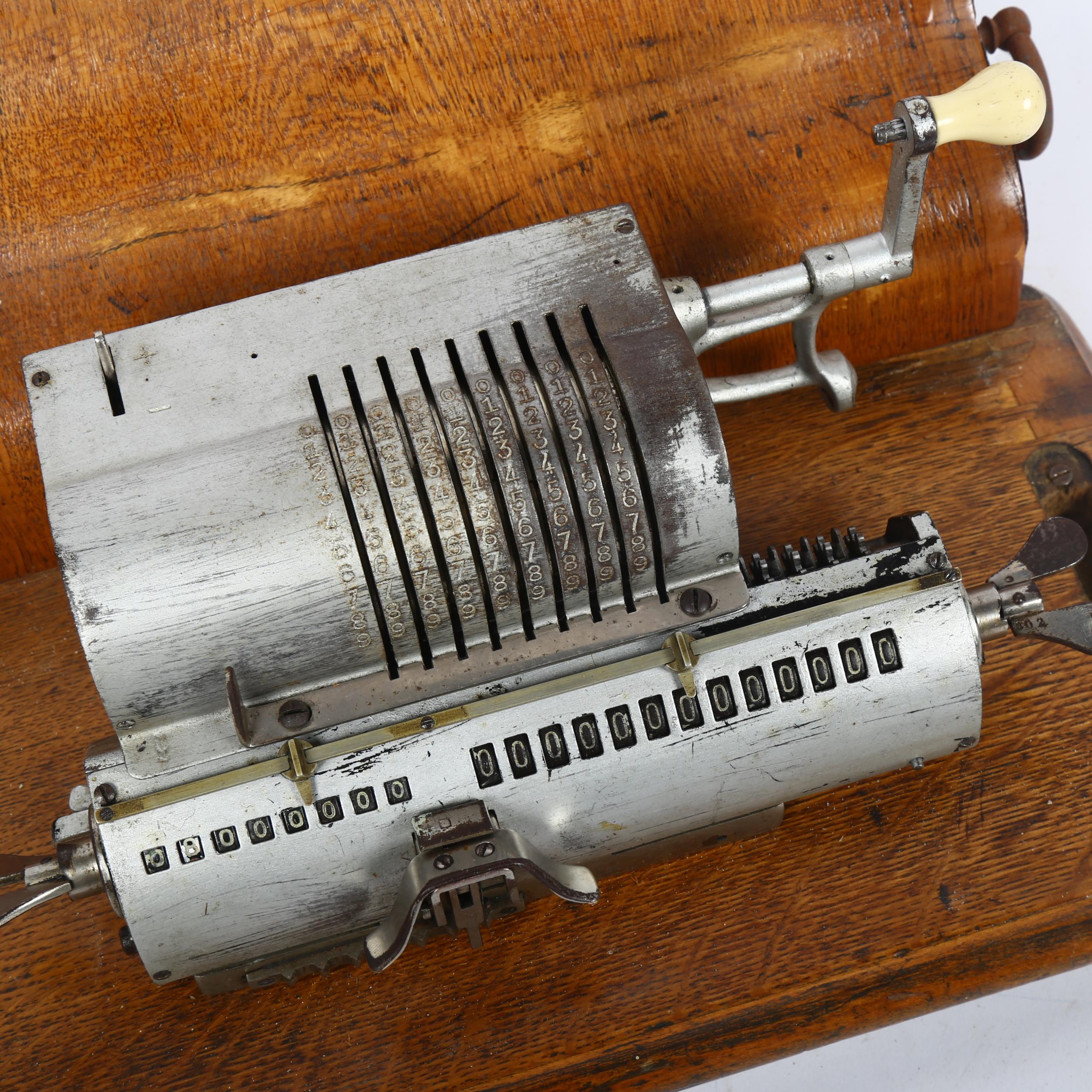 A mid-century mechanical calculator, in original case, length including case 33cm, width 16cm, - Image 2 of 2