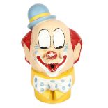 A fairground fibreglass clown's head, height 57cm