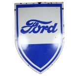 A Ford shield-shaped single-sided enamel sign, 72 x 103cm In good original condition, some small
