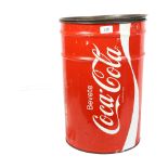 COCA-COLA - a Vintage Italian in origin Coca-Cola tin seat and storage bin, height 44cm