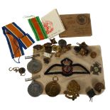 2 First World War medals, named to 2-Lieut.F.Keyes, Second World War Defence medal and ribbon,
