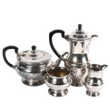 GARRARD & COMPANY LTD - a 4-piece silver plate on copper tea and coffee set