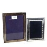 2 modern rectangular silver-fronted photo frames