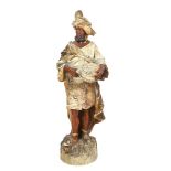 A Johann Maresch Moorish figure, Austrian painted terracotta (A/F), height 42cm Head of figure has