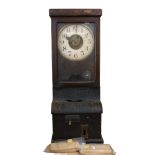 BLICK - an early 20th century clocking-in clock, with 2 packs of original cards, height 85cm
