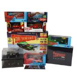 A quantity of Corgi, Matchbox etc diecast vehicles, Thunderbirds, and Batman related in nature,