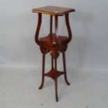 A mahogany Arts and Crafts style jardiniere stand, H95cm