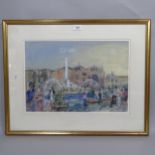 John Linfield, watercolour "Piazza Della Repubblica Rome", 55cm x 69cm overall, framed