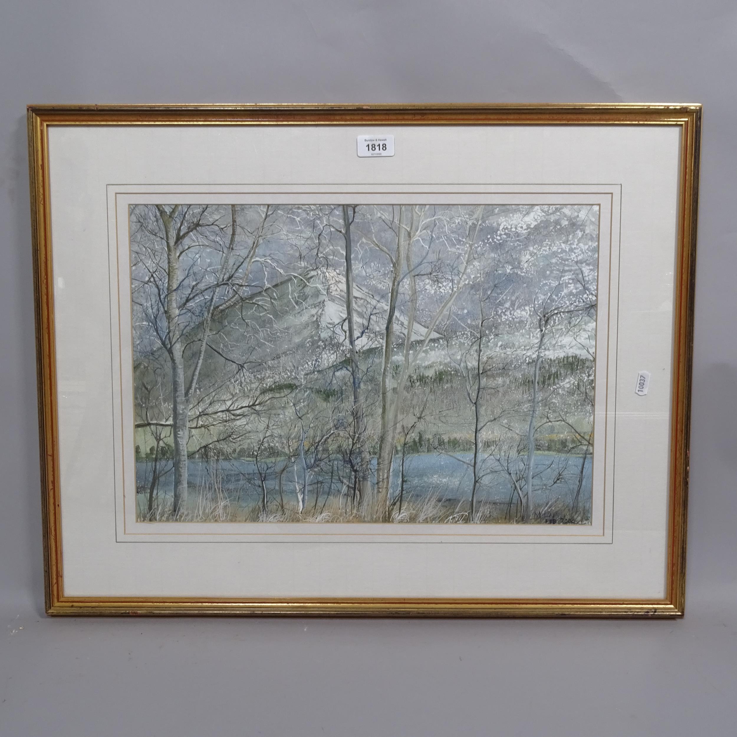 M Leake, watercolour, autumn landscape, signed and dated 2000, 55cm x 70cm overall, framed