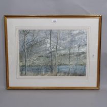 M Leake, watercolour, autumn landscape, signed and dated 2000, 55cm x 70cm overall, framed