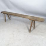 An oak bench, 182 x 42 x 25cm