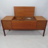 A mid-century teak-cased radiogram with Bang & Olufsen turntable, 160 x 70 x 55cm