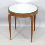 A mid-century Italian Art Deco mirror-topped side or lamp table