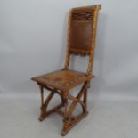 An early 19th century Italian Renaissance profusely inlaid chair Sgabello in the Moorish taste