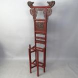 A 19th century Chinese washstand in red lacquer, 42cm x 168cm x 45cm
