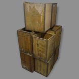 10 various Vintage tea chests, largest 51 x 61 x 41cm