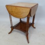 An early 20th century mahogany square-top drop leaf occasional table, 46cm x 68cm