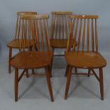 A set of 4 mid-century stick-back kitchen chairs