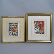 Zami Steynotviz, 2 limited edition coloured prints, musicians, 259/300, and the wedding, 104/300,
