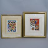 Zami Steynotviz, 2 limited edition coloured prints, musicians, 259/300, and the wedding, 104/300,