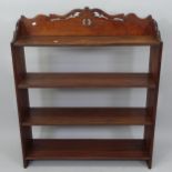 An arts & crafts 4 tier open bookcase, 92cm x 110cm x 26cm