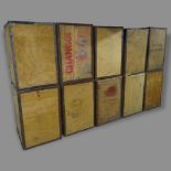 10 various Vintage tea chests, largest 51 x 61 x 41cm (WITH THE OPTION TO PURCHASE THE FOLLOWING