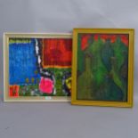 Carol Maddison, 2 impasto oils on board, abstract studies