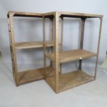 2 Vintage industrial shelving units, 92 x 123 x 46cm