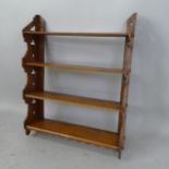 An Arts and Crafts 4-tier hanging shelf, 57 x 72 x 14cm