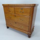 A Victorian mahogany chest of 2 short and 2 long drawers, 99cm x 90cm x 45cm Converted from dressing