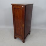 An Antique mahogany collector's cabinet, with single panelled door revealing 9 fitted drawers, 33