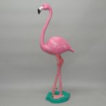 A painted composite sculpture, study of a flamingo, H138cm