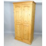 A modern pine 2-door wardrobe (in 1 section), 93cm x 183cm x 54cm