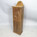 A French baguette box with stylised copper panel, 27 x 90 x 18cm