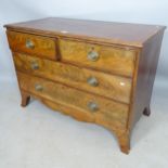 An Edwardian mahogany and satinwood-strung chest of 2 short and 2 long drawers, 108cm x 76cm x